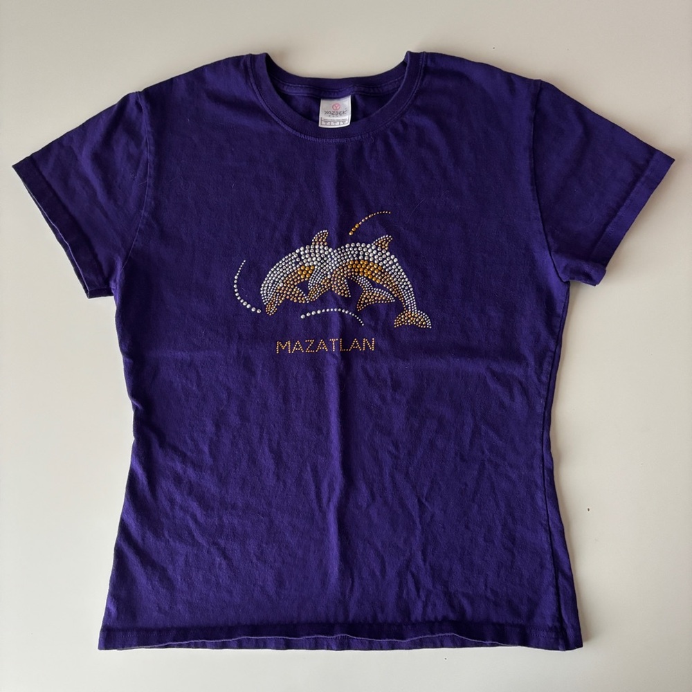 Dolphin Graphic T-Shirt, Size L